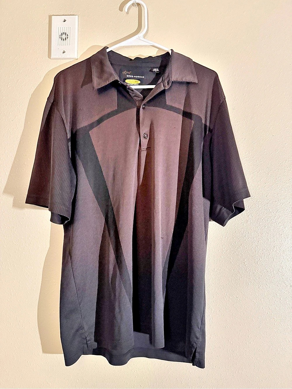 Greg Norman PlayDry Men's Black Golf Polo Like New